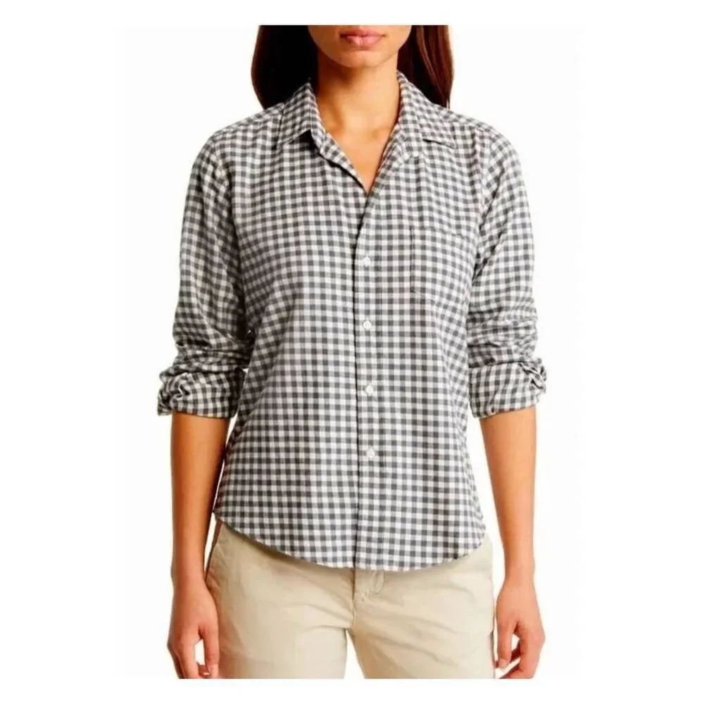 Frank & Eileen barry black & white check flannel sz Medium